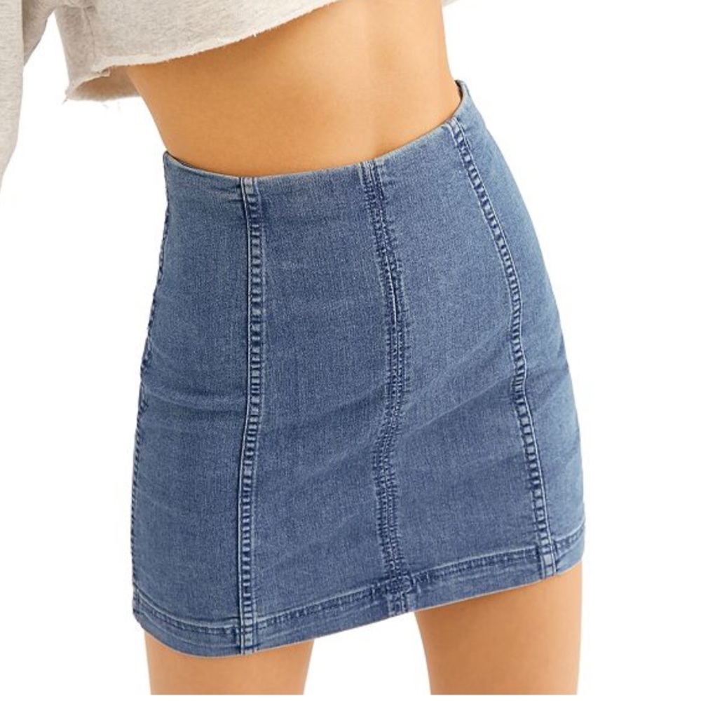 Free People Modern Femme Denim Skirt